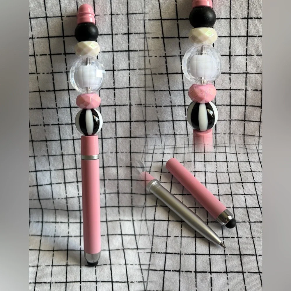 Pretty Pink Custom Beaded Stylus and Pen Combo